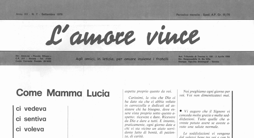 L'Amore Vince - Settembre 1979