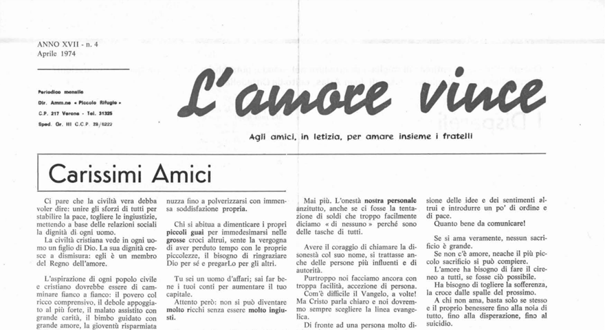 L'Amore Vince - Aprile 1974