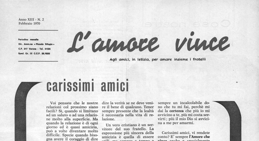 L'Amore Vince - Febbraio 1970