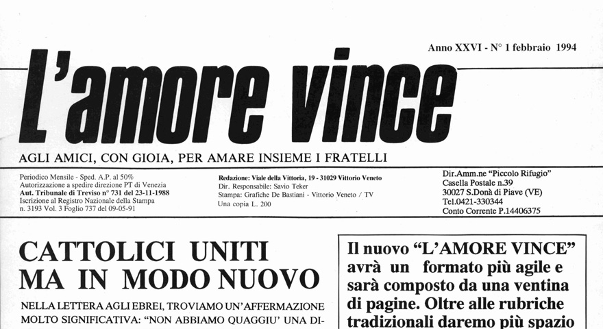 L'Amore Vince - Febbraio 1994