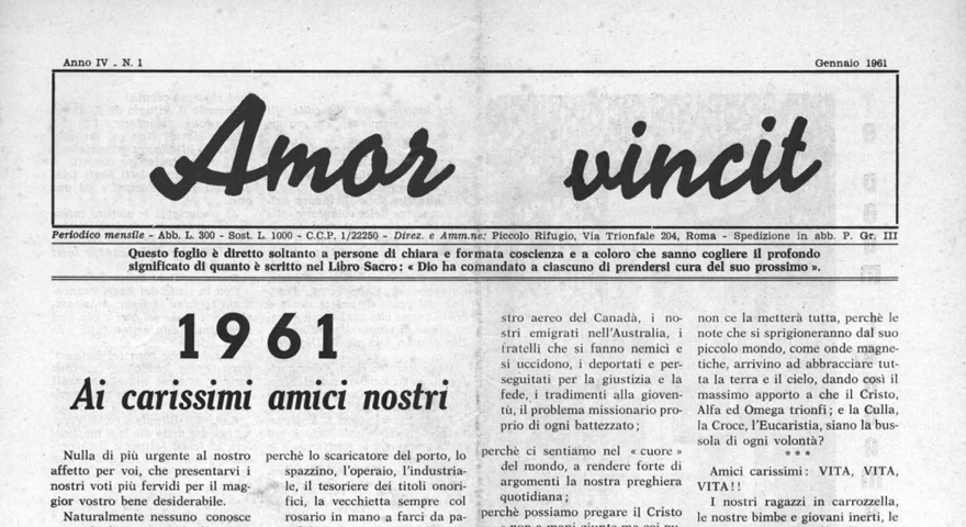 L'Amore Vince - Gennaio 1961