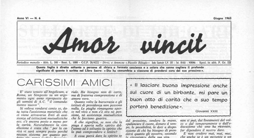 L'Amore Vince - Giugno 1963