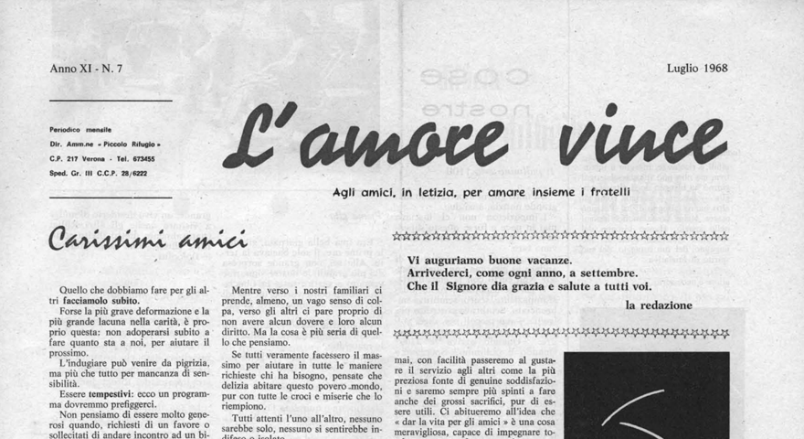 L'Amore Vince - Luglio 1968