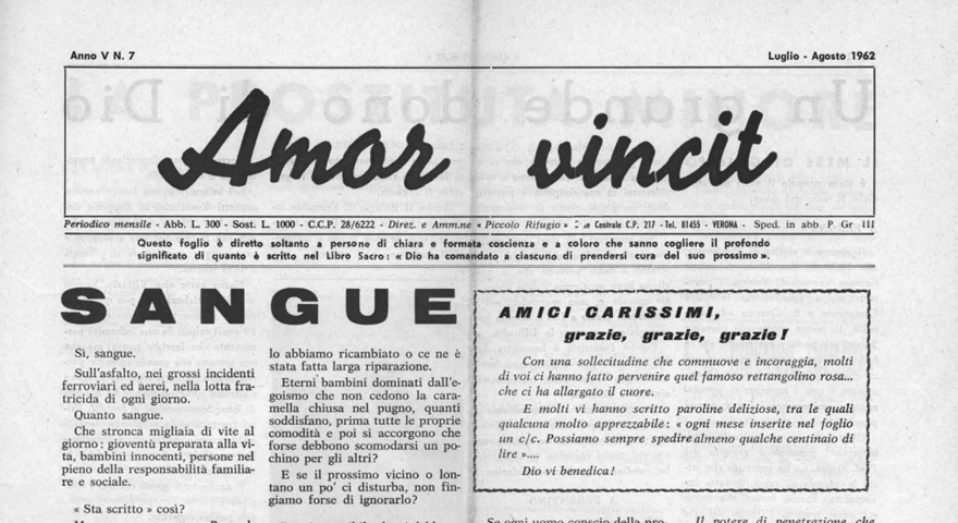 L'Amore Vince - Luglio Agosto 1962