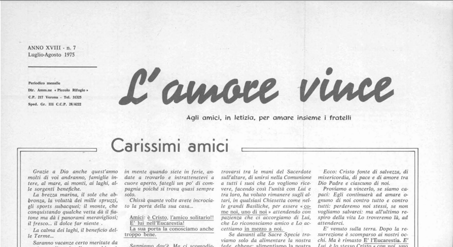 L'Amore Vince - Luglio Agosto 1975