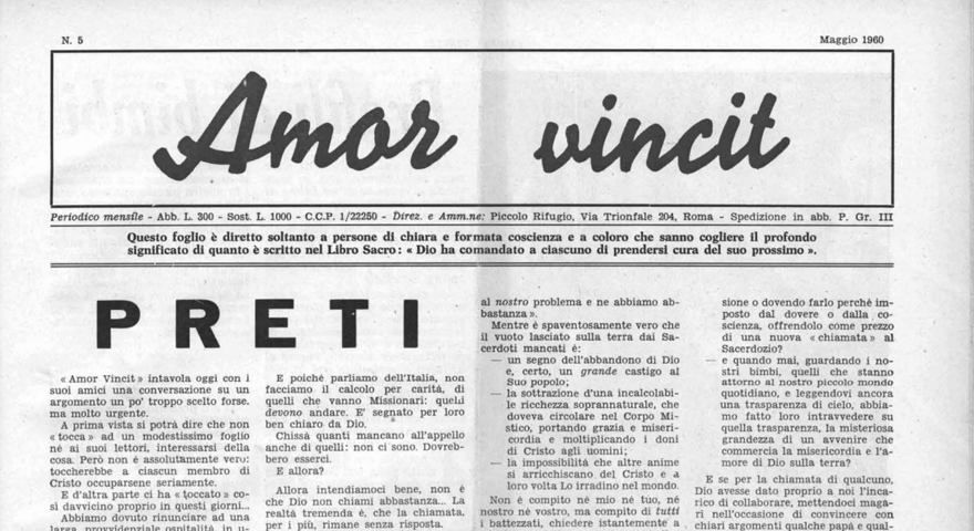 L'Amore Vince - Maggio 1960