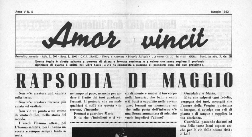 L'Amore Vince - Maggio 1962