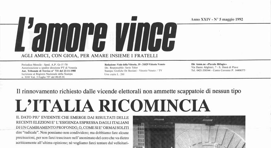 L'Amore Vince - Maggio 1992