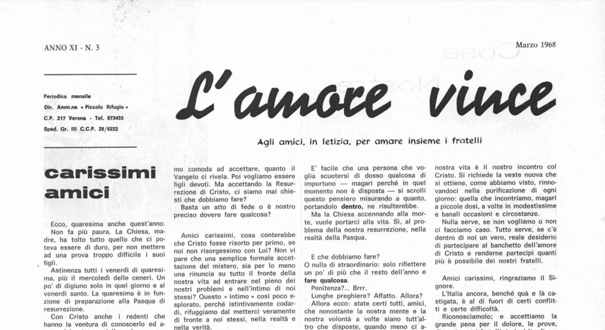 L'Amore Vince - Marzo 1968