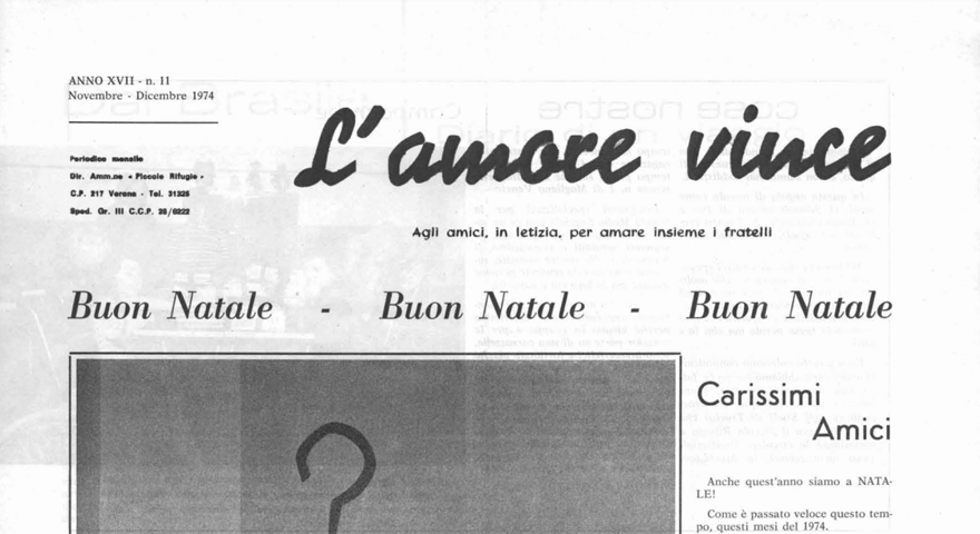 L'Amore Vince - Novembre Dicembre1974