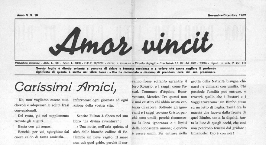 L'Amore Vince - Novembre Dicembre 1962