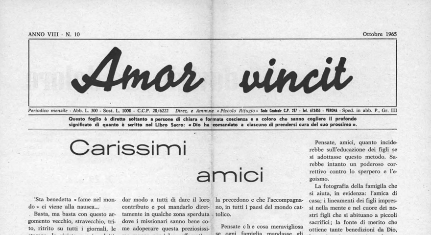 L'Amore Vince - Ottobre 1965