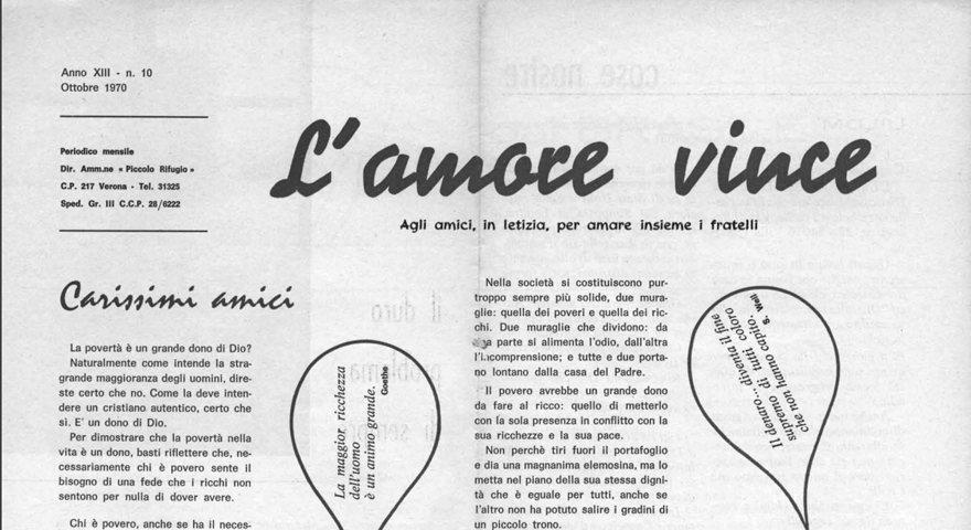 L'Amore Vince - Ottobre 1970