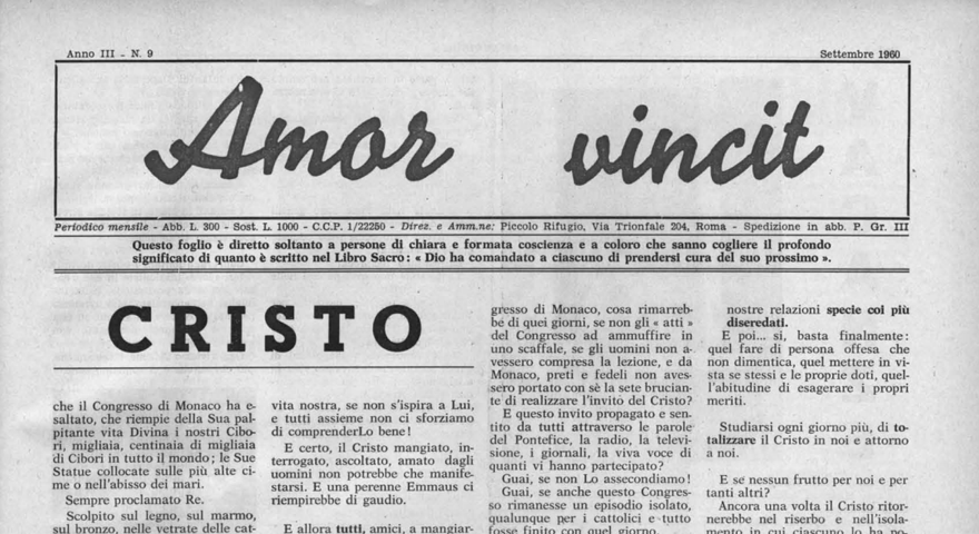 L'Amore Vince - Settembre 1960