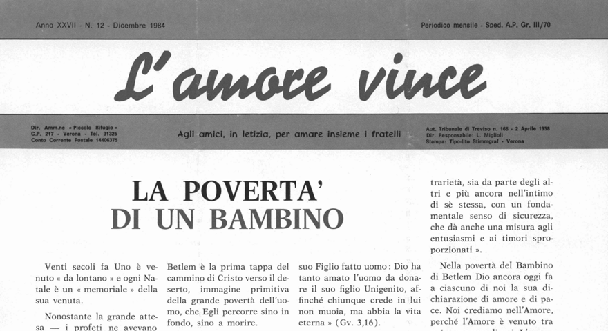 L'Amore Vince - Dicembre 1984