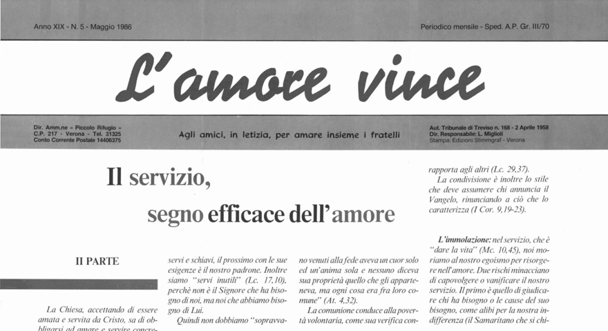 L'Amore Vince - Maggio 1986