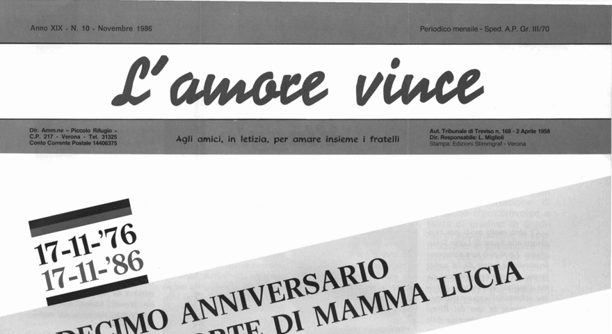 L'Amore Vince - Novembre 1986