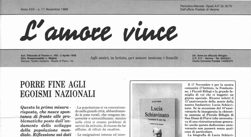 L'Amore Vince - Novembre 1988