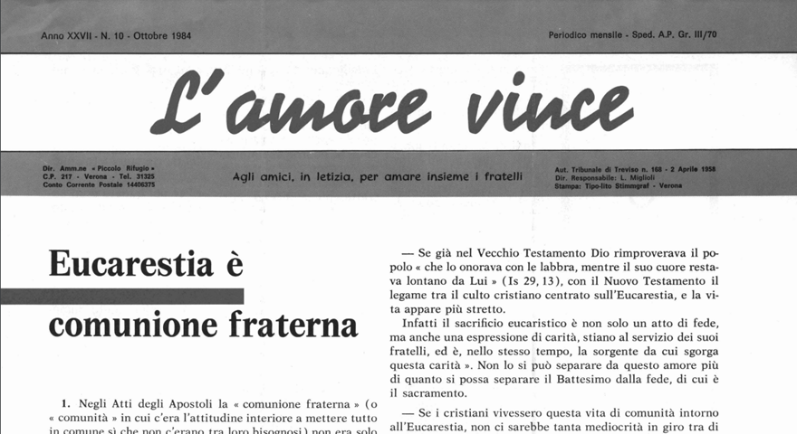 L'Amore Vince - Ottobre 1984