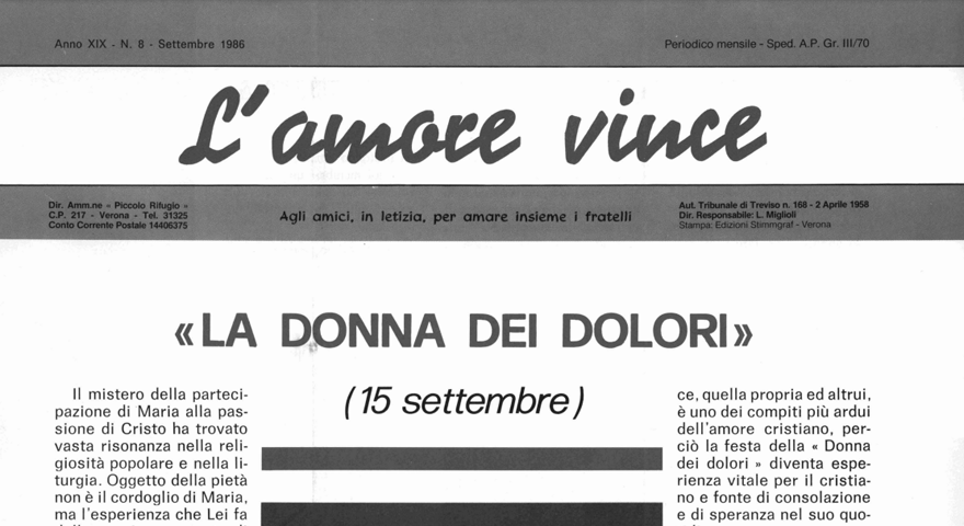 L'Amore Vince - Settembre 1986